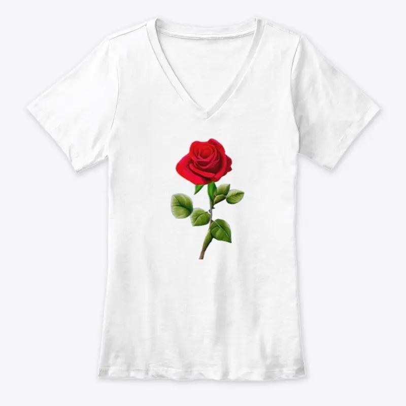 The Rose Flower (White) Tee - Shirt