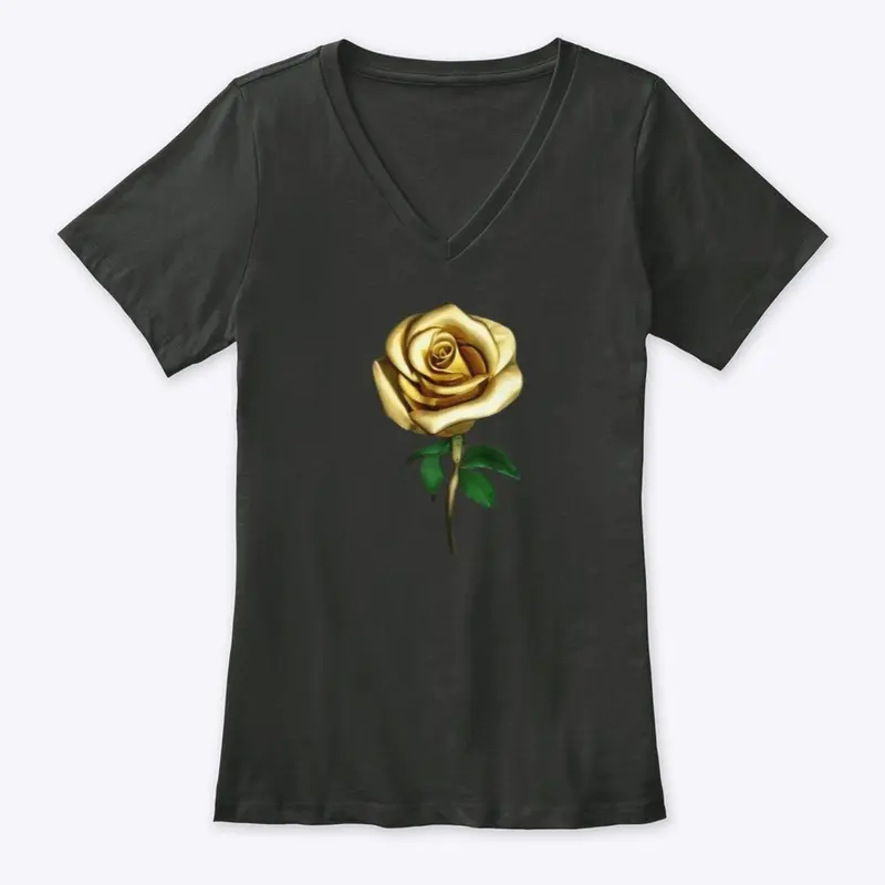 The Gold Rose Flower Tee-Shirt